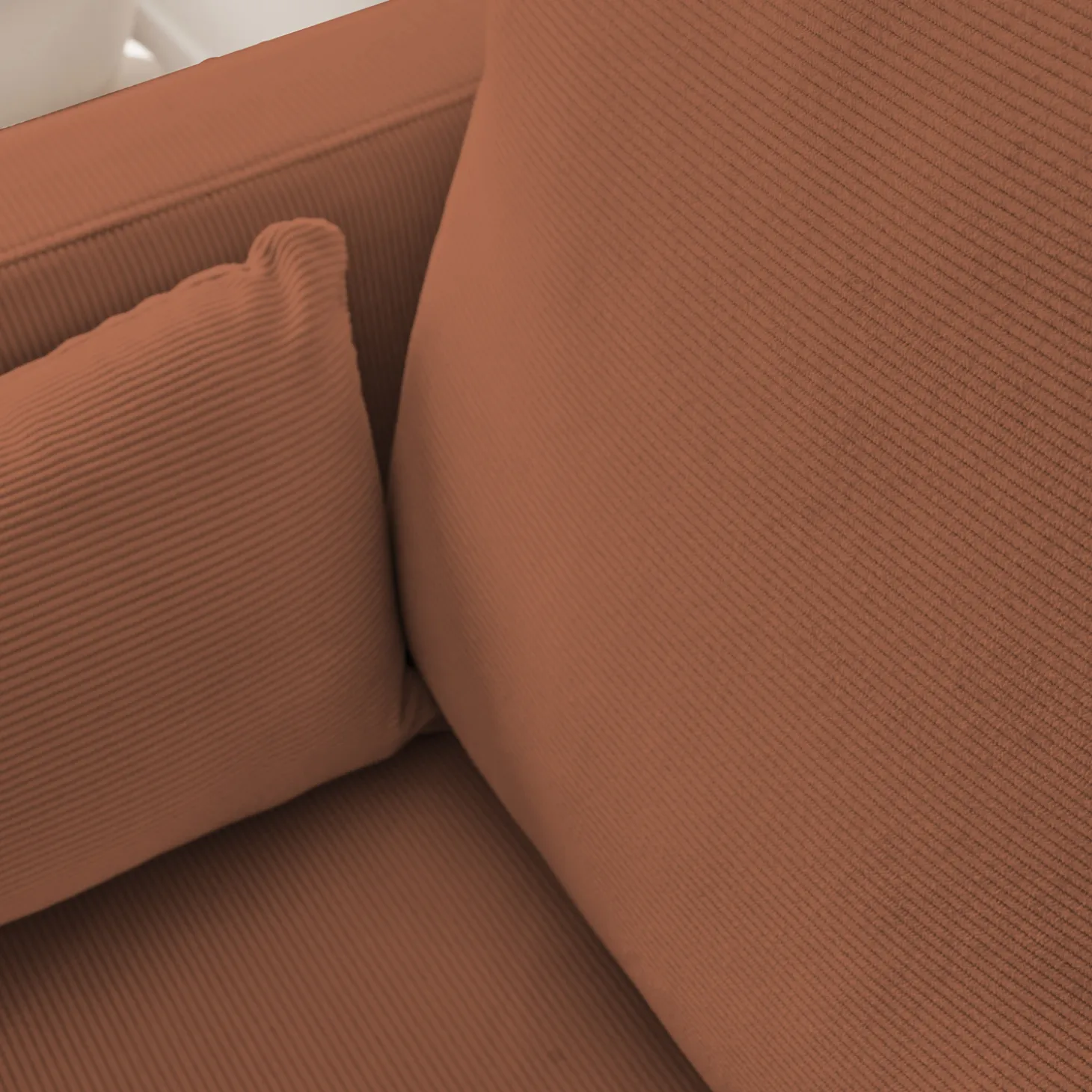 2-Sitzer-Sofa, mit Cordbezug und Metallfüßen