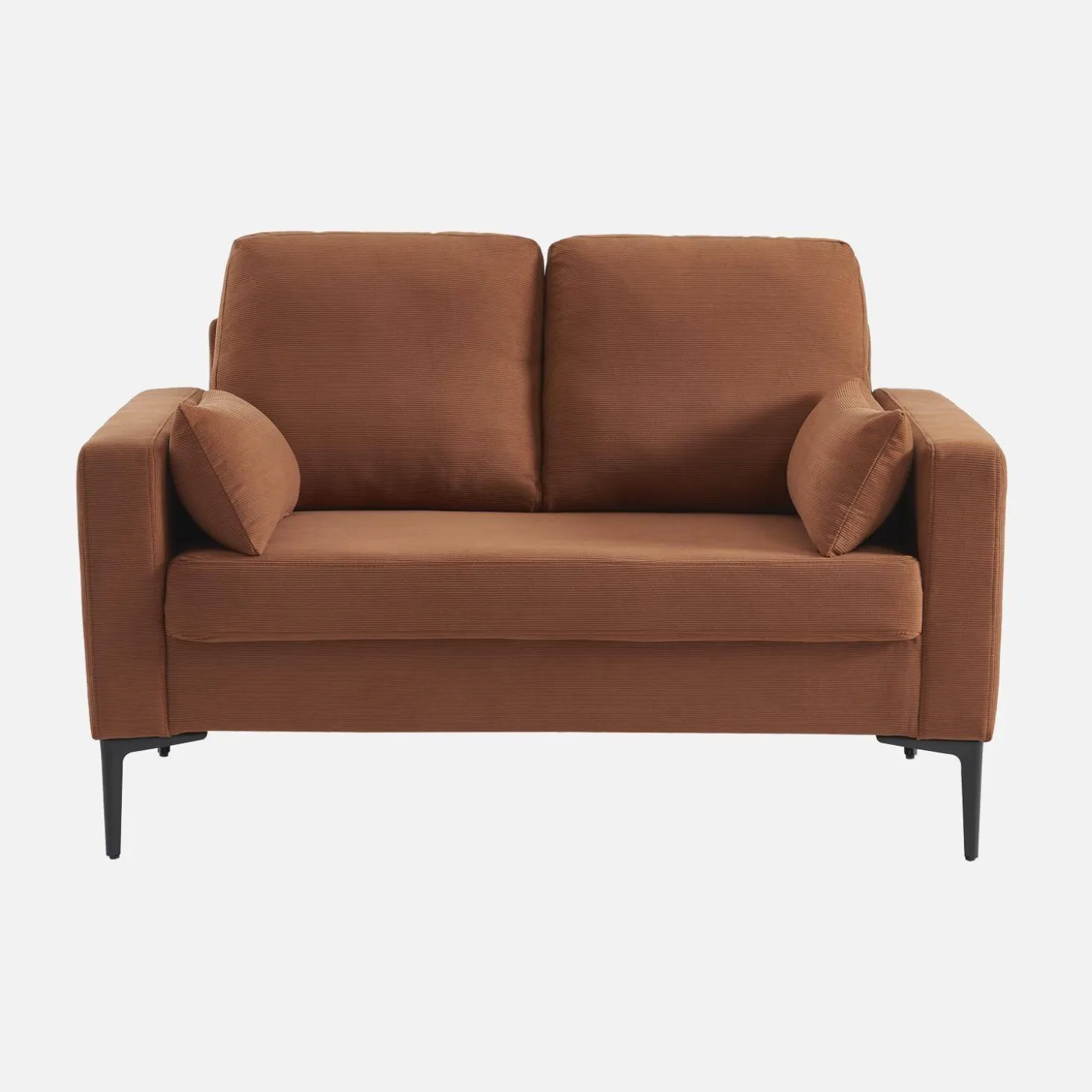 2-Sitzer-Sofa, mit Cordbezug und Metallfüßen