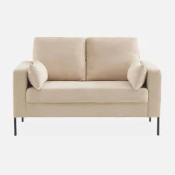 2-Sitzer-Sofa, mit Cordbezug und Metallfüßen