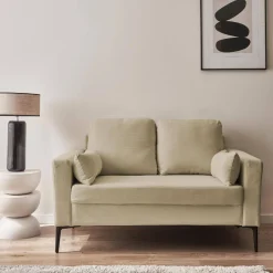 2-Sitzer-Sofa, mit Cordbezug und Metallfüßen