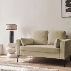2-Sitzer-Sofa, mit Cordbezug und Metallfüßen