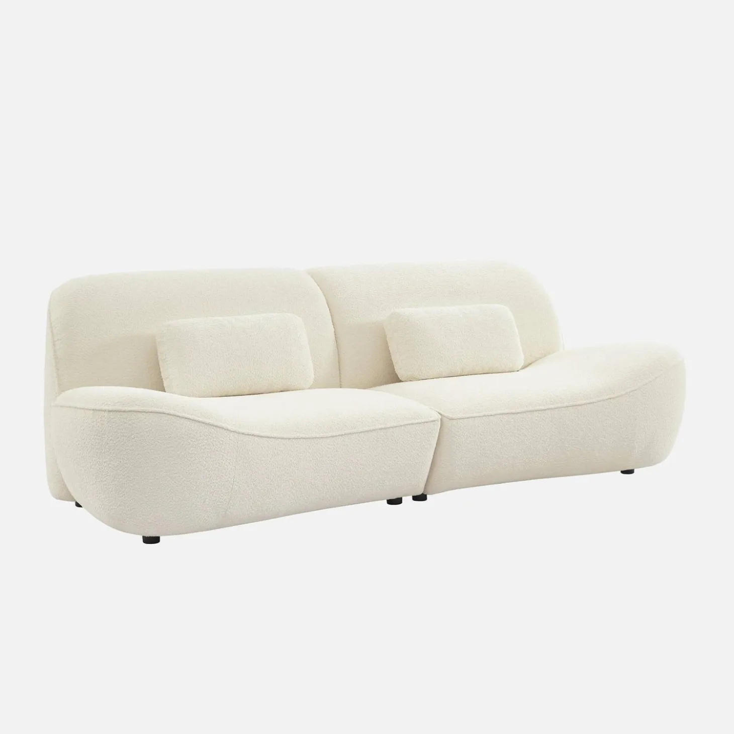 3-Sitzer Sofa mit cremeweißem Bouclébezug