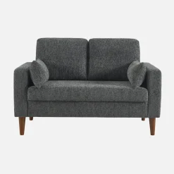 2-Sitzer Sofa mit Heveaholz und Chenille-Bezug