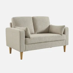 2-Sitzer Sofa mit Heveaholz und Chenille-Bezug
