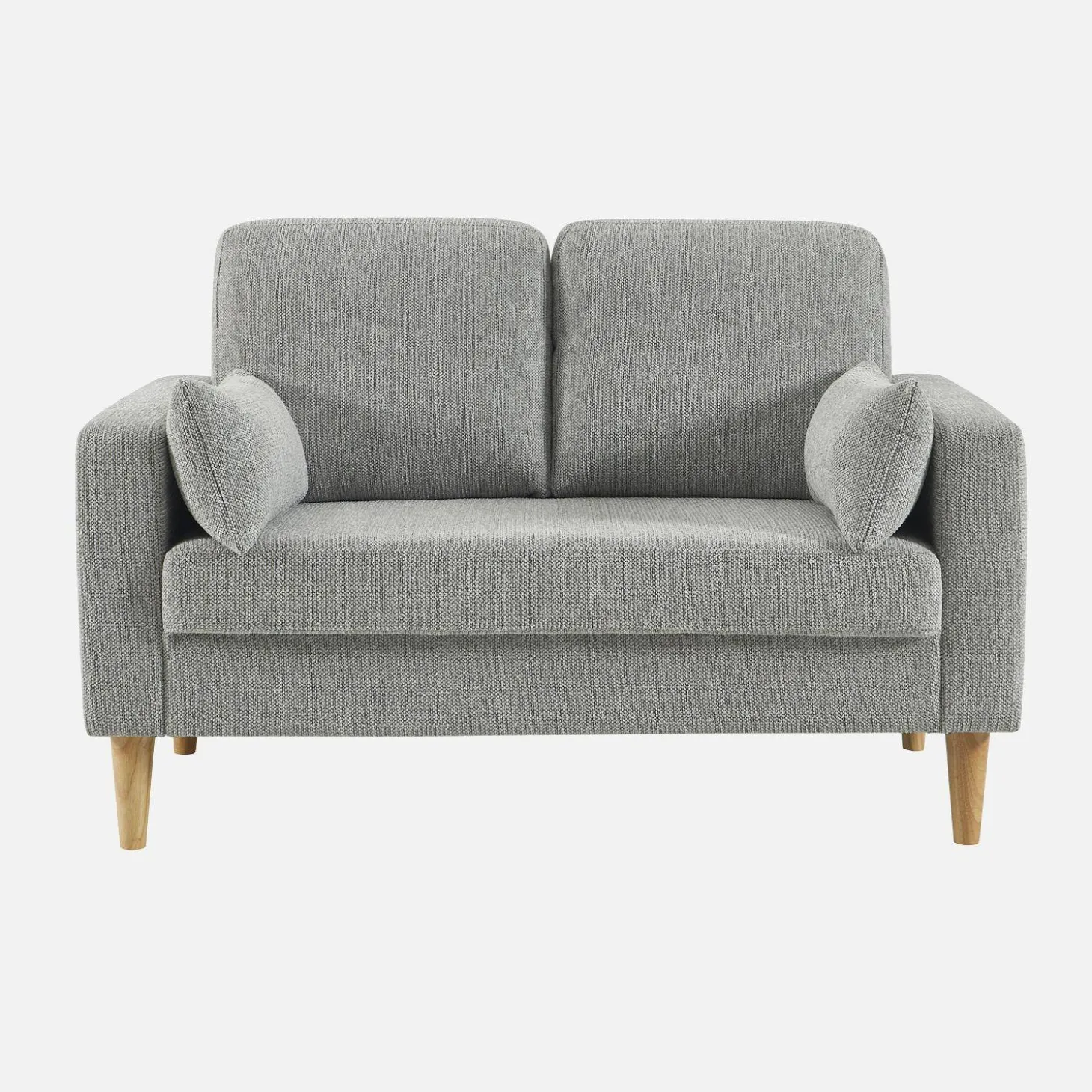 2-Sitzer Sofa mit Heveaholz und Chenille-Bezug