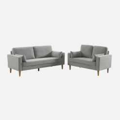 2-Sitzer Sofa mit Heveaholz und Chenille-Bezug