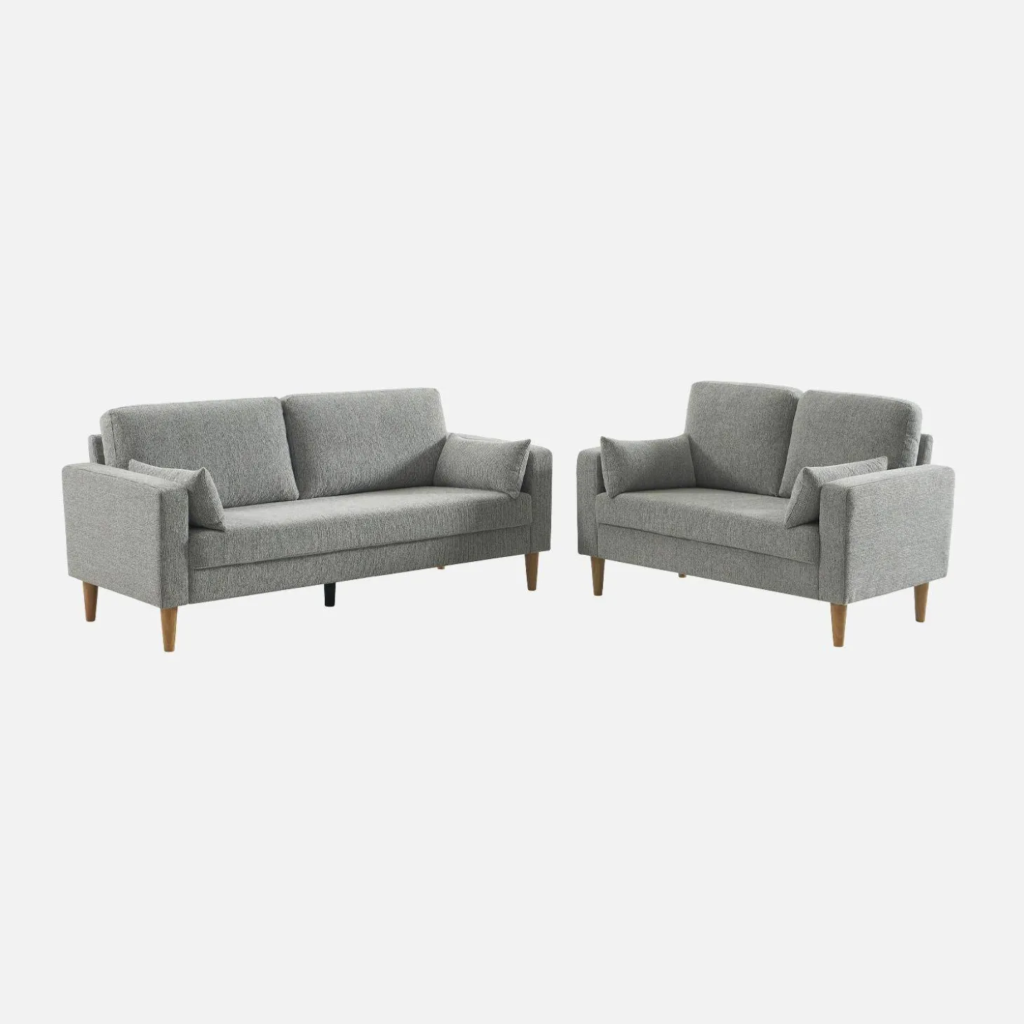3-Sitzer Sofa mit Heveaholz und Chenille-Bezug