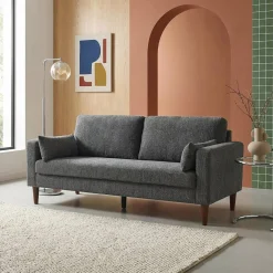 3-Sitzer Sofa mit Heveaholz und Chenille-Bezug