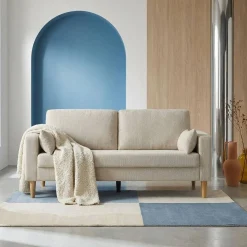 3-Sitzer Sofa mit Heveaholz und Chenille-Bezug
