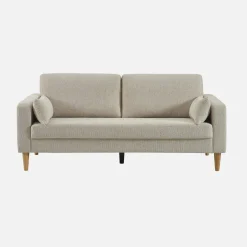 3-Sitzer Sofa mit Heveaholz und Chenille-Bezug