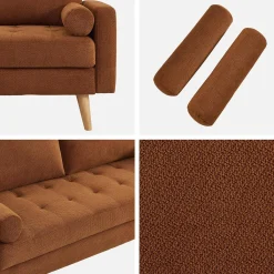 3-Sitzer Sofa mit kapitoniertem Chenille-Bezug