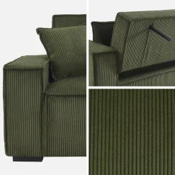 3-Sitzer-Sofa mit Schlaffunktion und Cordbezug