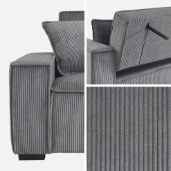 3-Sitzer-Sofa mit Schlaffunktion und Cordbezug