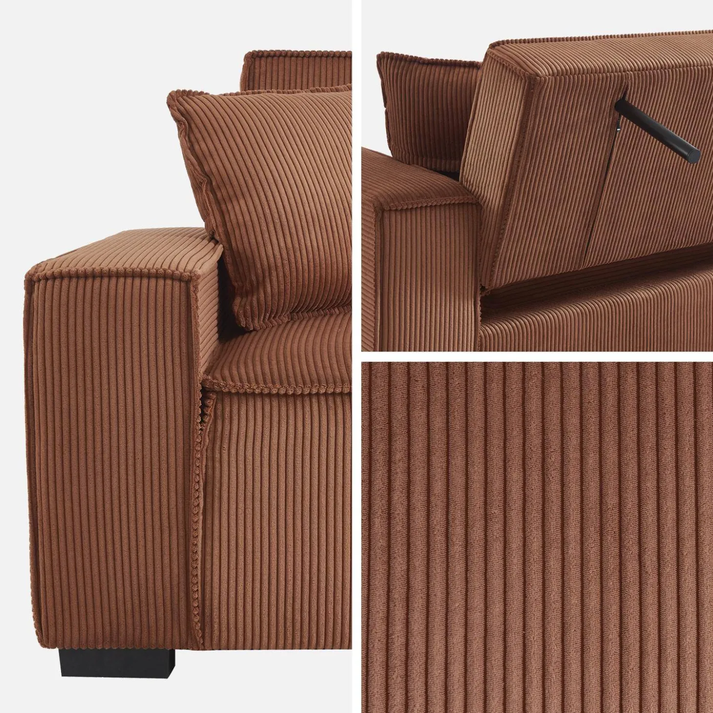 3-Sitzer-Sofa mit Schlaffunktion und Cordbezug