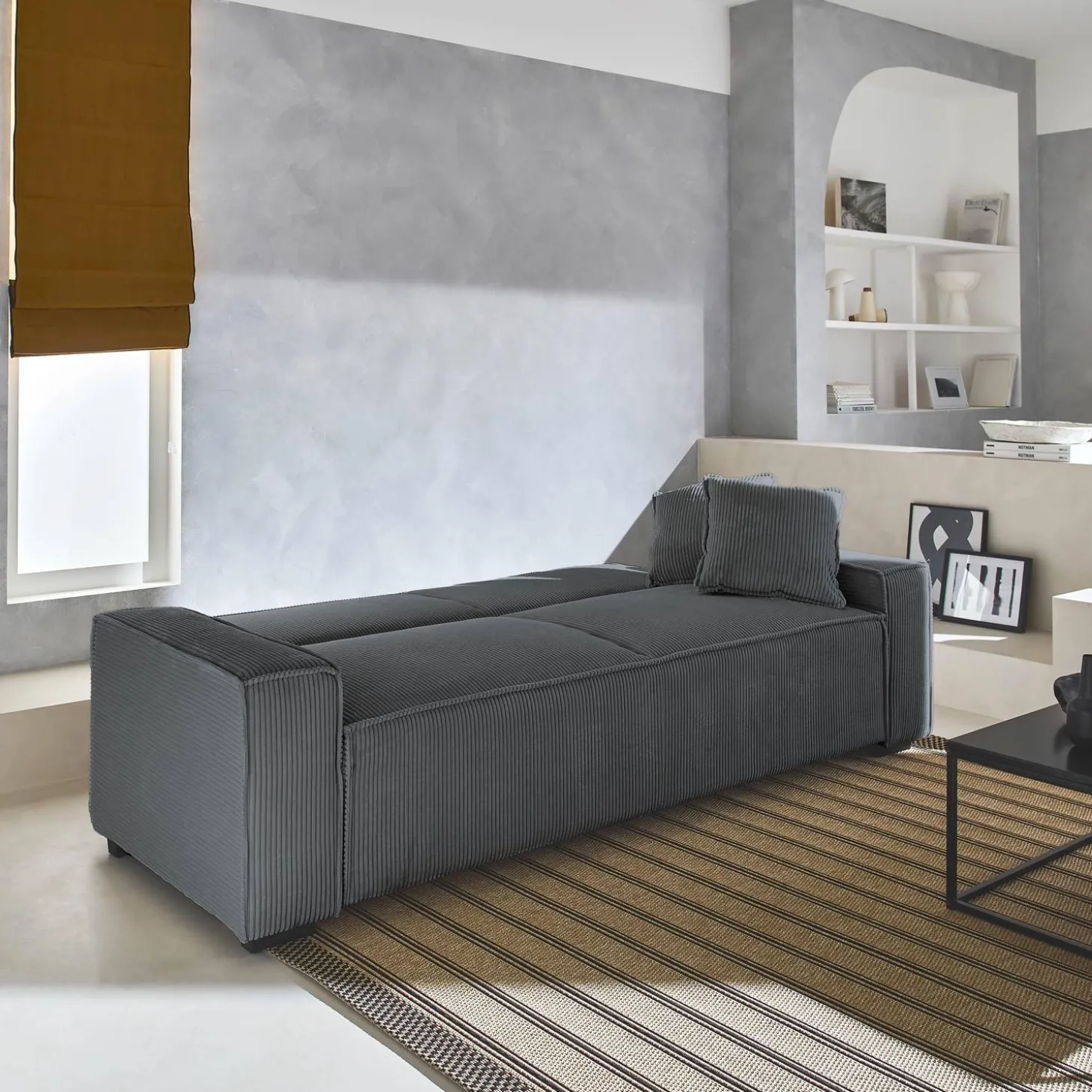 3-Sitzer-Sofa mit Schlaffunktion und Cordbezug