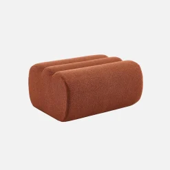 2-Sitzer-Sofa mit Sessel und Hocker, strukturierter Bouclé-Bezug