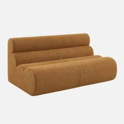 2-Sitzer-Sofa mit Sessel und Hocker, strukturierter Bouclé-Bezug