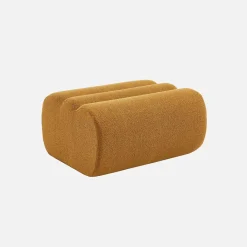 2-Sitzer-Sofa mit Sessel und Hocker, strukturierter Bouclé-Bezug