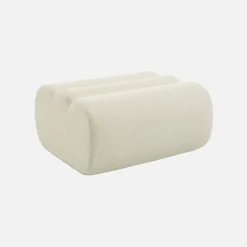 2-Sitzer-Sofa mit Sessel und Hocker, strukturierter Bouclé-Bezug
