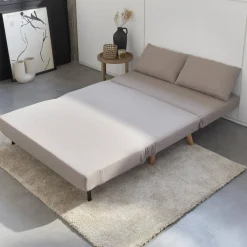 2-Sitzer-Sofa mit Stoffbezug, Holzfüße