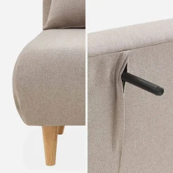 2-Sitzer-Sofa mit Stoffbezug, Holzfüße