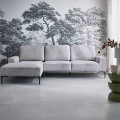 3-Sitzer-Sofa mit Stoffbezug - Recamiere links