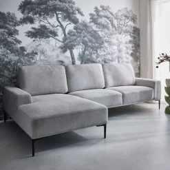 3-Sitzer-Sofa mit Stoffbezug - Recamiere links