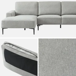 3-Sitzer-Sofa mit Stoffbezug - Recamiere links