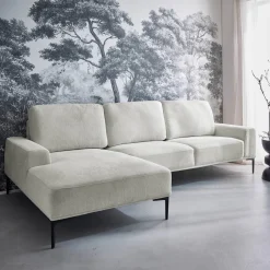 3-Sitzer-Sofa mit Stoffbezug - Recamiere links