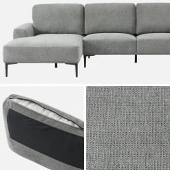 3-Sitzer-Sofa mit Stoffbezug - Recamiere links