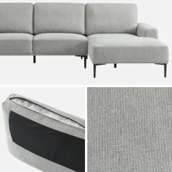 3-Sitzer-Sofa mit Stoffbezug - Recamiere rechts