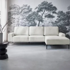 3-Sitzer-Sofa mit Stoffbezug - Recamiere rechts