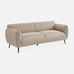 3-Sitzer-Sofa mit Stoffbezug und Metallfüßen