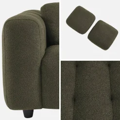 3-Sitzer-Sofa mit strukturiertem und kapitoniertem Bouclé-Bezug