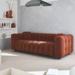 3-Sitzer-Sofa mit strukturiertem und kapitoniertem Bouclé-Bezug