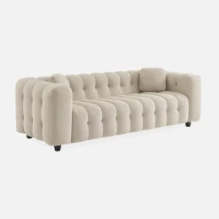 3-Sitzer-Sofa mit strukturiertem und kapitoniertem Bouclé-Bezug