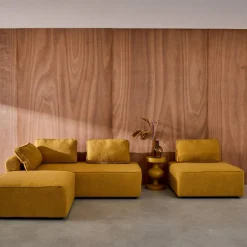2-Sitzer Sofa und 2 Sessel mit Bouclé-Bezug für ein modulares Sofa