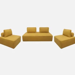 2-Sitzer Sofa und 2 Sessel mit Bouclé-Bezug für ein modulares Sofa