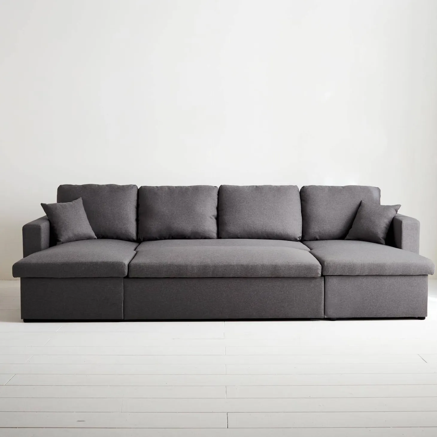 4-Sitzer Wohnlandschaft, mit Schlaffunktion und Stoffbezug