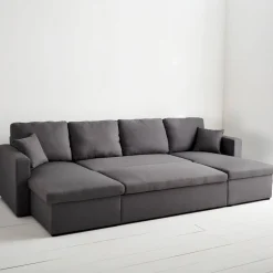 4-Sitzer Wohnlandschaft, mit Schlaffunktion und Stoffbezug
