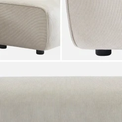 Sitzhocker, Fußhocker mit Cordbezug für 2-Sitzer Ecksofa Wallas