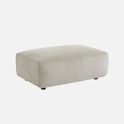 Sitzhocker, Fußhocker mit Cordbezug für 3-Sitzer-Sofa Wallas