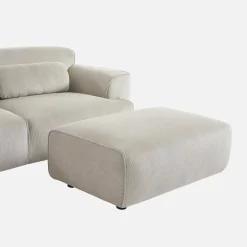 Sitzhocker, Fußhocker mit Cordbezug für 3-Sitzer-Sofa Wallas