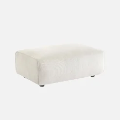Sitzhocker, Fußhocker mit Cordbezug für 3-Sitzer-Sofa Wallas
