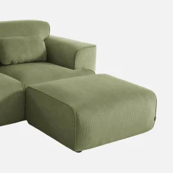 Sitzhocker, Fußhocker mit Cordbezug für 2-Sitzer-Sofa Wallas