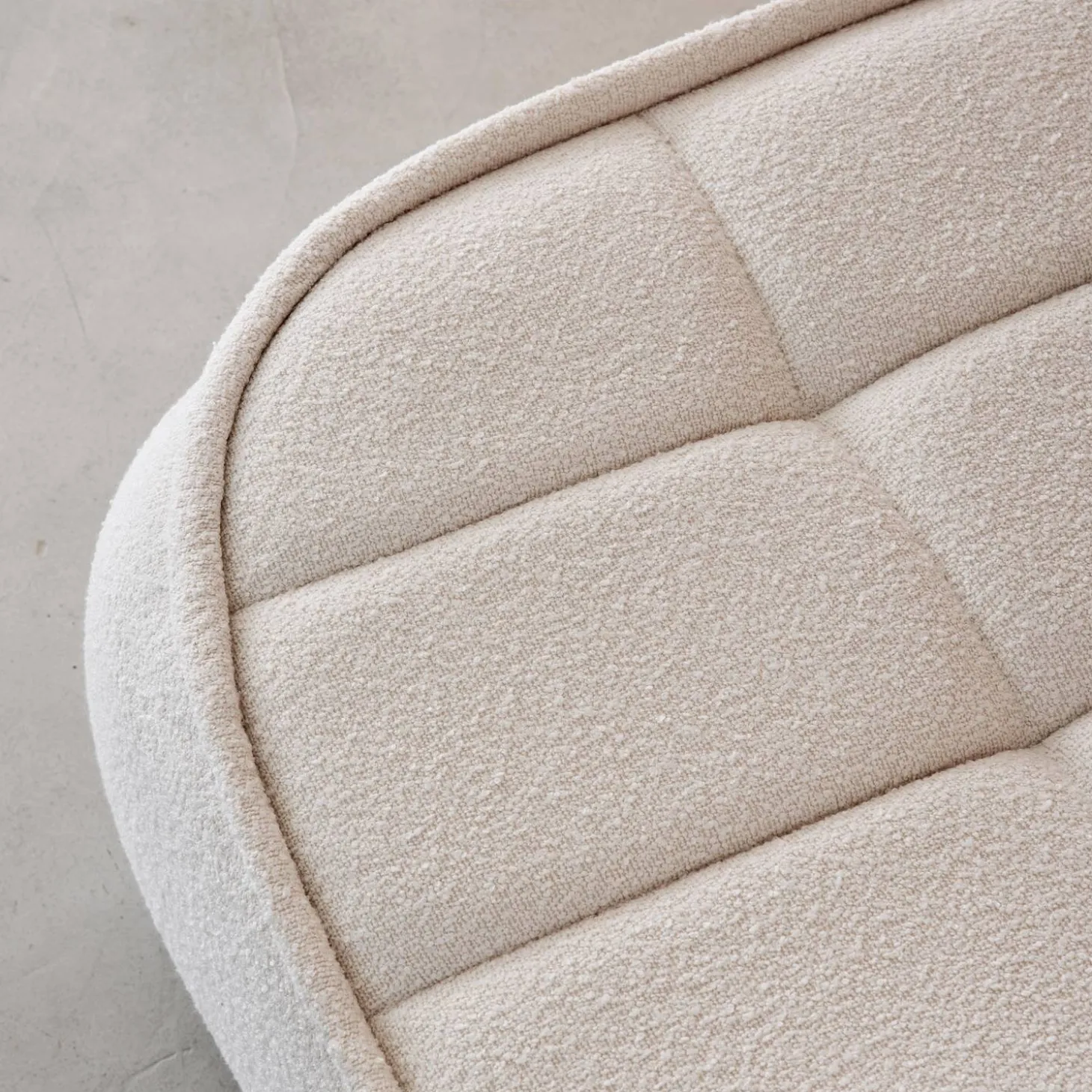 Sitzhocker, Fußhocker mit strukturierem Bouclé-Bezug für den Sessel Boni