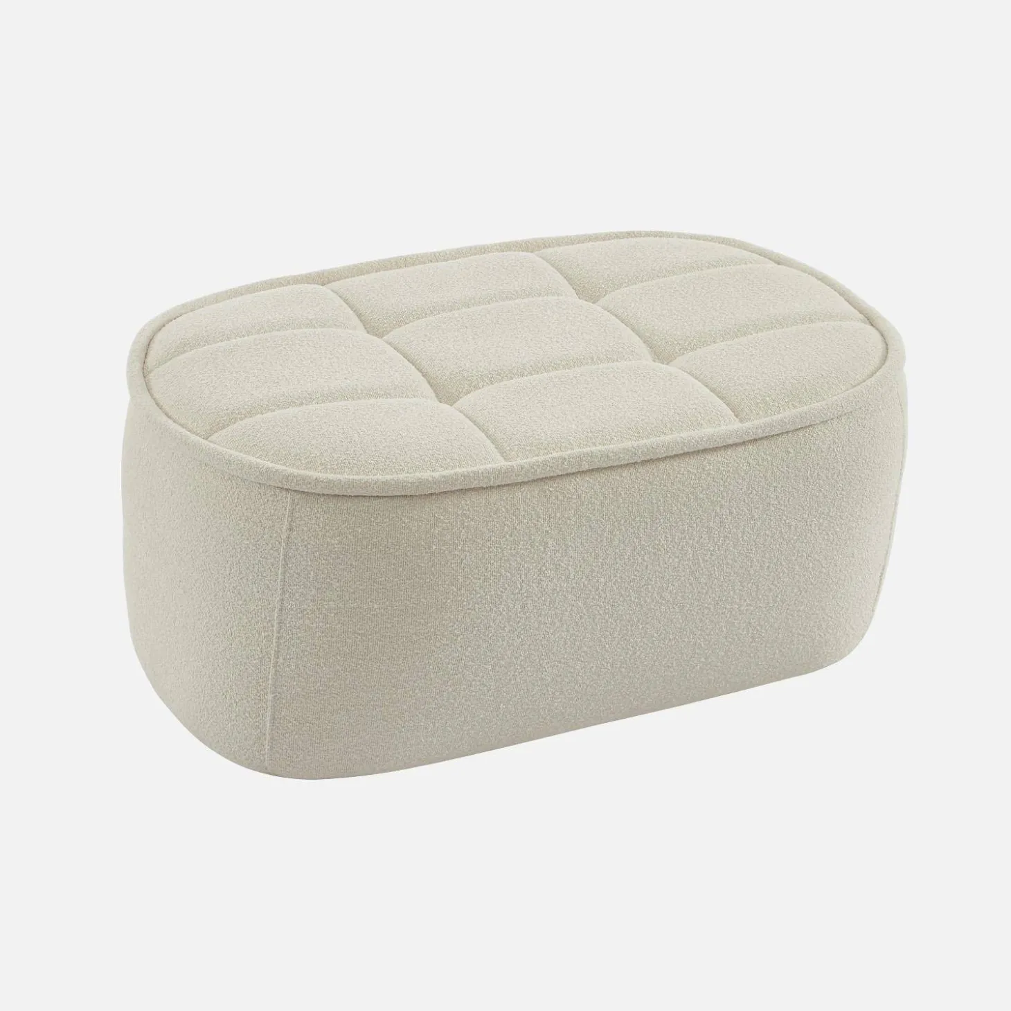 Sitzhocker, Fußhocker mit strukturierem Bouclé-Bezug für den Sessel Boni