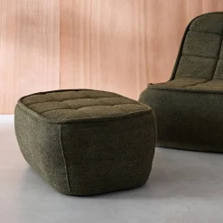 Sitzhocker, Fußhocker mit strukturierem Bouclé-Bezug für den Sessel Boni