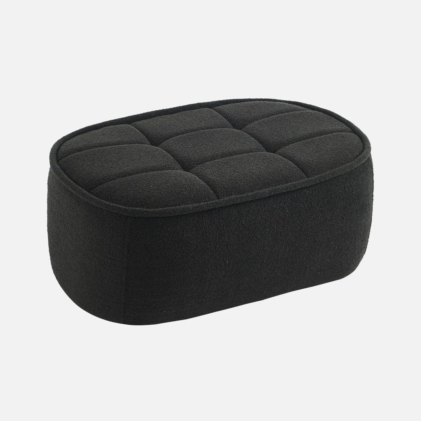 Sitzhocker, Fußhocker mit strukturierem Bouclé-Bezug für den Sessel Boni