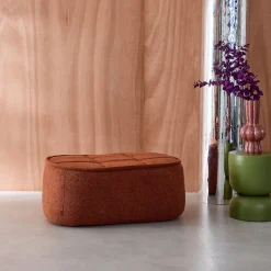 Sitzhocker, Fußhocker mit strukturierem Bouclé-Bezug für den Sessel Boni